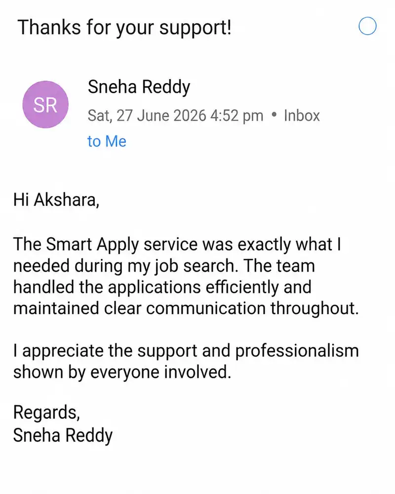 Smart Apply testimonial screenshot 2